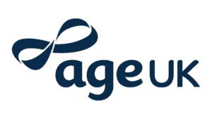 Age UK logo in navy blue with a stylized infinity symbol.
