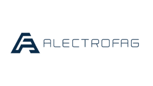 Alectrofag company logo with modern geometric A design