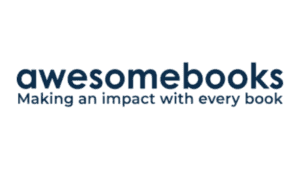 AwesomeBooks logo with tagline "Making an impact with every book" in blue text.