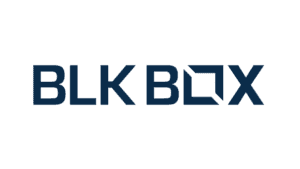 BLK BOX logo in dark blue with geometric box icon