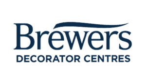 Brewers Decorator Centres logo in dark blue with decorative swoosh design