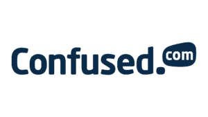 Confused.com logo in dark blue on a transparent background.