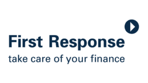 First Response logo with the tagline "take care of your finance" on Salience marketing page.