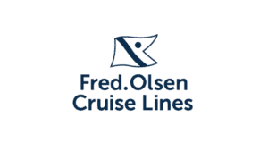 Logo of Fred. Olsen Cruise Lines with stylized flag emblem.