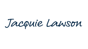 Jacquie Lawson logo in handwritten script font