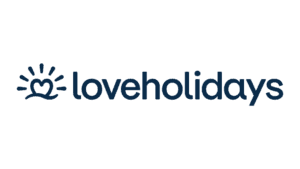 loveholidays holiday travel logo with smiling sun and text