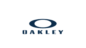 Oakley brand logo with blue oval icon and wordmark