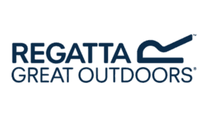 Regatta Great Outdoors logo with navy blue text and wave design element
