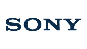 Sony corporate logo in navy blue