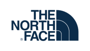 The North Face logo showing company name in dark blue with mountain dome graphic