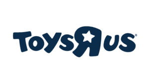 Toys R Us logo in dark blue with white star symbol