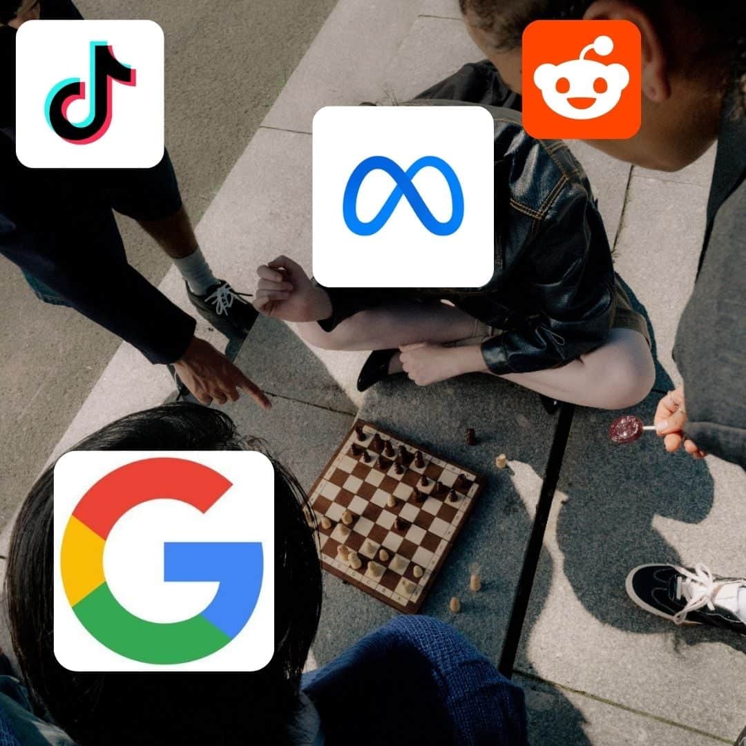 Image ofg major platforms playing chess