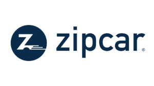 Zipcar logo featuring the letter Z with a stylized car silhouette, relevant to car sharing services.