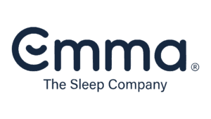 Emma The Sleep Company logo in navy blue text