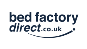Bed Factory Direct logo with UK domain displayed on Salience marketing page.