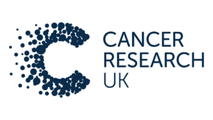 Cancer Research UK logo with blue dot-patterned letter C.