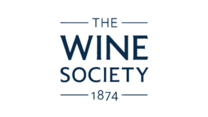 The Wine Society 1874 logo in dark blue text with decorative lines.
