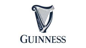 Guinness logo featuring iconic harp design with "Est. 1759" branding detail.