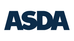 ASDA supermarket logo in dark blue capitals