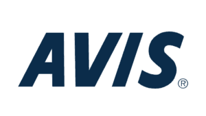 AVIS logo in bold navy text, related to car rental services.