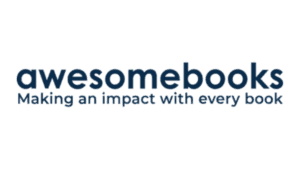 AwesomeBooks logo with tagline "Making an impact with every book" in blue text.