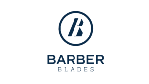 Barber Blades logo featuring stylized letter B in a circle with brand name below.