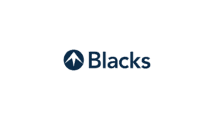 Blacks logo with circular badge containing upward arrow symbol
