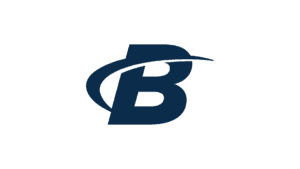 Navy B logo for bodybuilding brand with curved hat-style accent
