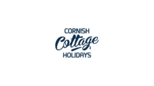 Cornish Cottage Holidays logo in navy and white with script lettering