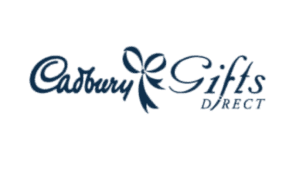 Cadbury Gifts Direct logo with ribbon bow symbol and dark blue branding