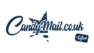 Candymail logo with UK map silhouette and Gifted award badge