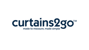 Curtains2Go logo with tagline "made to measure, made simple" on Salience marketing agency post.