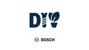 DIY Bosch logo combining drill and plant brand icons
