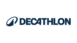 Decathlon brand logo with curved D symbol in dark blue