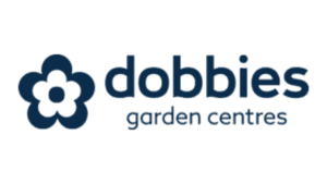 Dobbies garden centres logo with blue flower icon