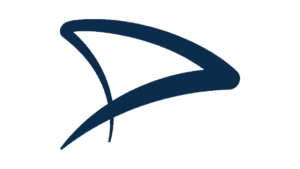 Dolphin Fitness logo with stylized dolphin in navy blue