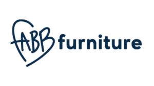Fabb furniture company logo with heart shape design