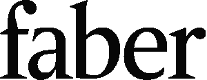 Logo of Faber with bold black serif font on a transparent background.