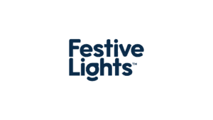 Festive Lights logo in navy blue text