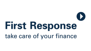 First Response logo with the tagline "take care of your finance" on Salience marketing page.