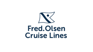 Logo of Fred. Olsen Cruise Lines with stylized flag emblem.