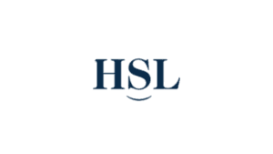 HSL logo with dark blue lettering and curved underline