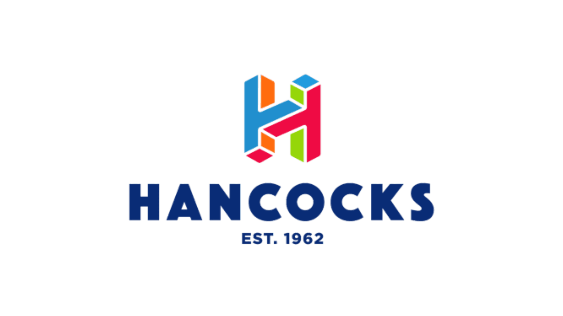 Hancocks logo with colorful geometric mark, established 1962
