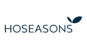 Hoseasons brand logo with navy lettering and leaf accent
