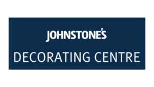 Johnstones Decorating Centre logo with white text on dark blue background