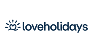 loveholidays holiday travel logo with smiling sun and text