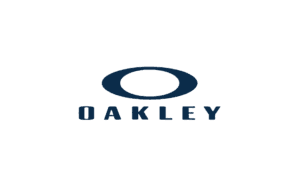 Oakley brand logo with blue oval icon and wordmark