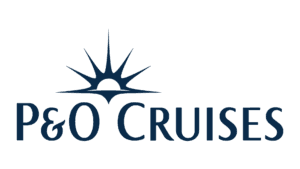 P&O Cruises logo featuring a stylized sunburst design above the company name.