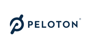 Peloton brand logo with dark blue P icon and registered trademark