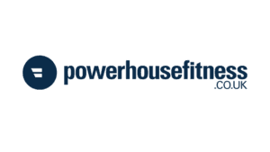 Powerhouse Fitness logo with dark blue circle icon and .CO.UK branding